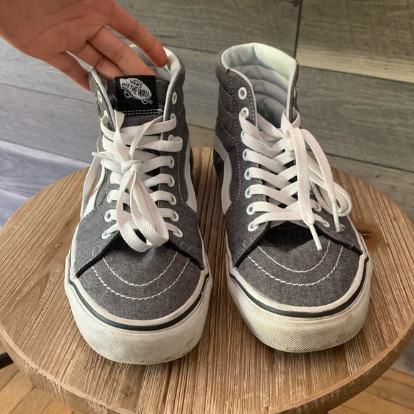 Grey Vans Sk8-Hi W9/M7.5 - Picture 2 of 6
